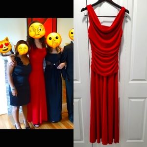 Classic Red 1980s style Vintage Formal Gown
